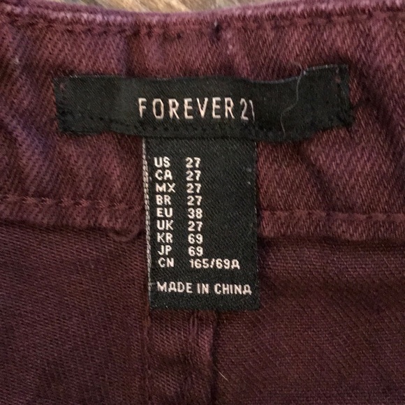 Burgundy Frayed Hem Shorts - Picture 3 of 4